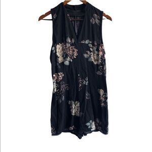 Women’s Kendall & Kylie Black Floral Romper